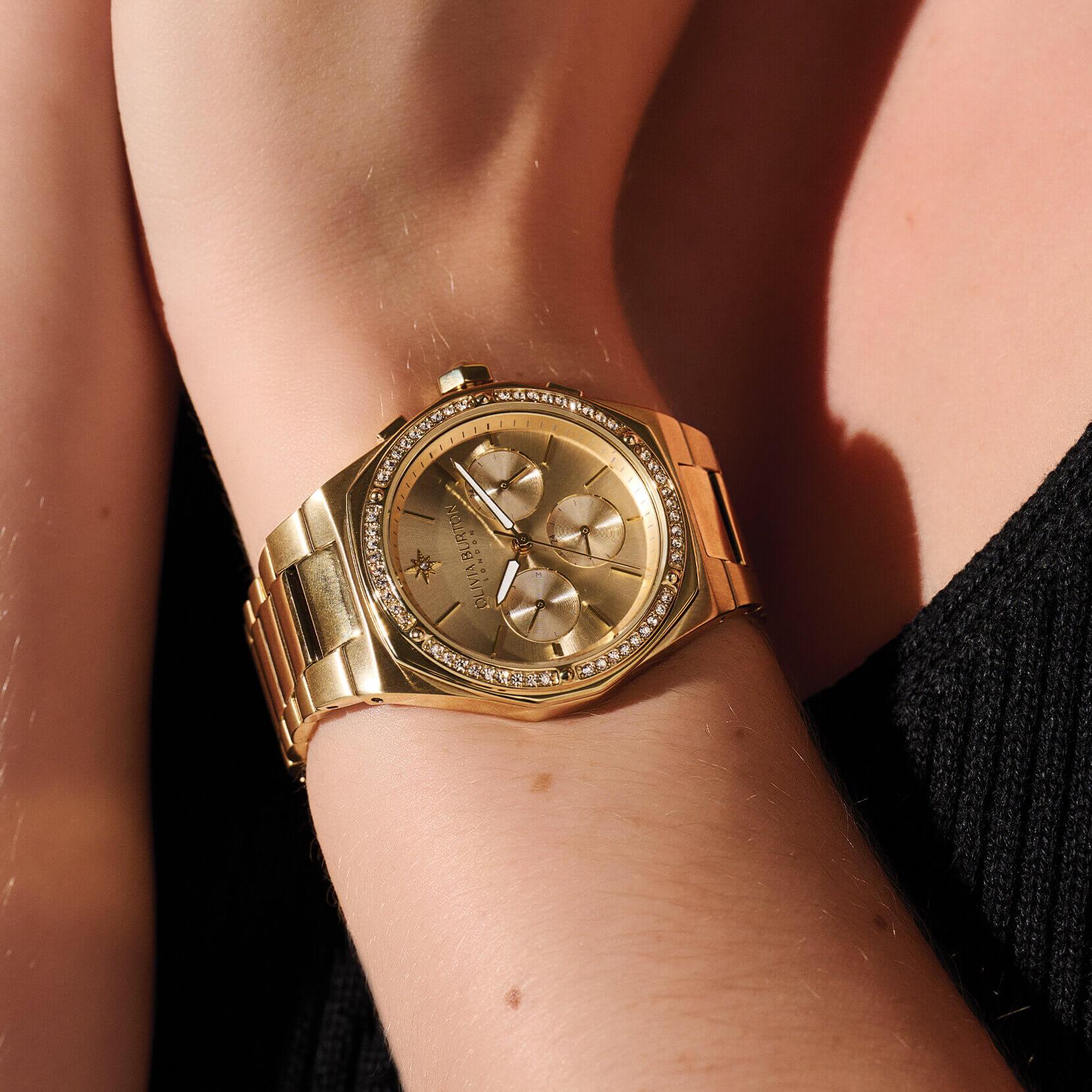 Hexa Multi-Function Champagne & Gold Bracelet Watch