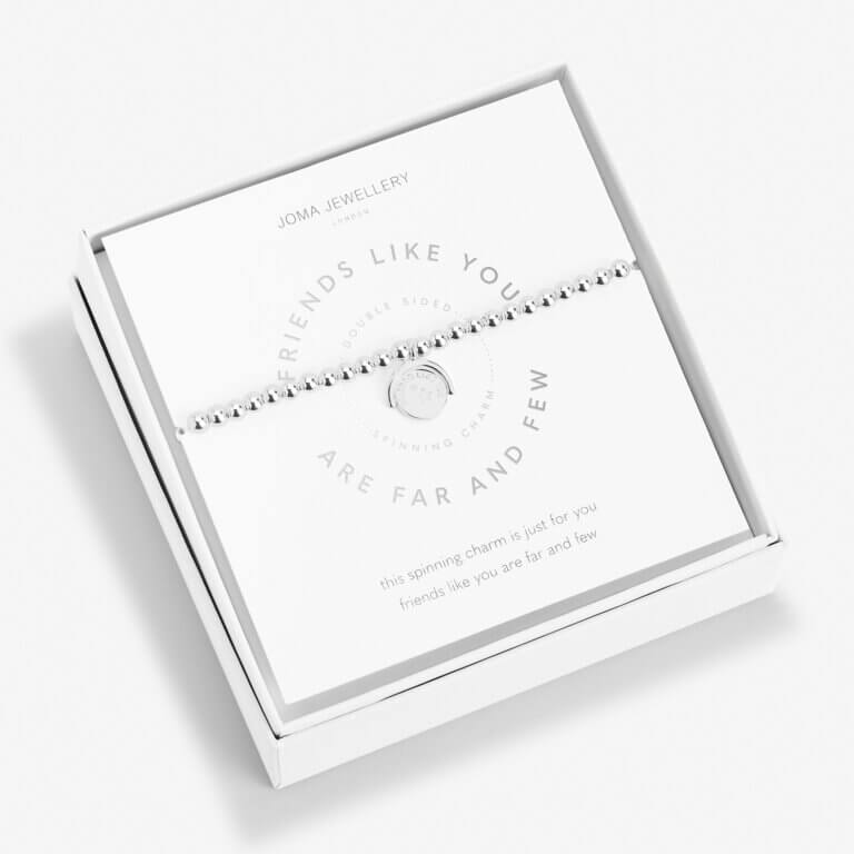 Spinning Boxed A Littles | Friends Like You Are Far And Few | Silver | Bracelet | 17.5cm Stretch