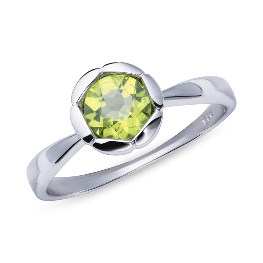 Rhodium Plating Peridot Ring