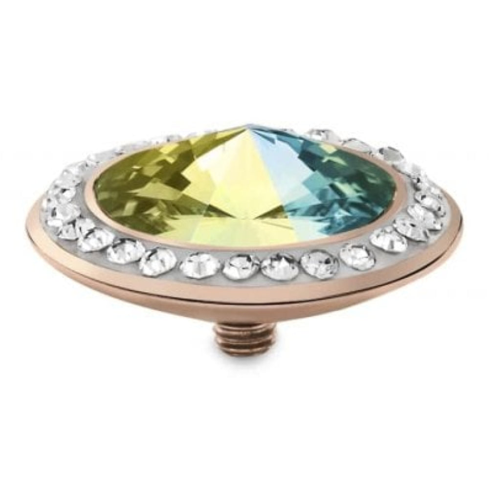 Famosa Rose Gold 16mm Tondo Deluxe Ring Top Aurora Boreale