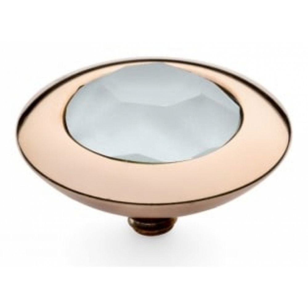 Famosa Rose Gold Plated 13mm Tondo Powder Blue Ring Top