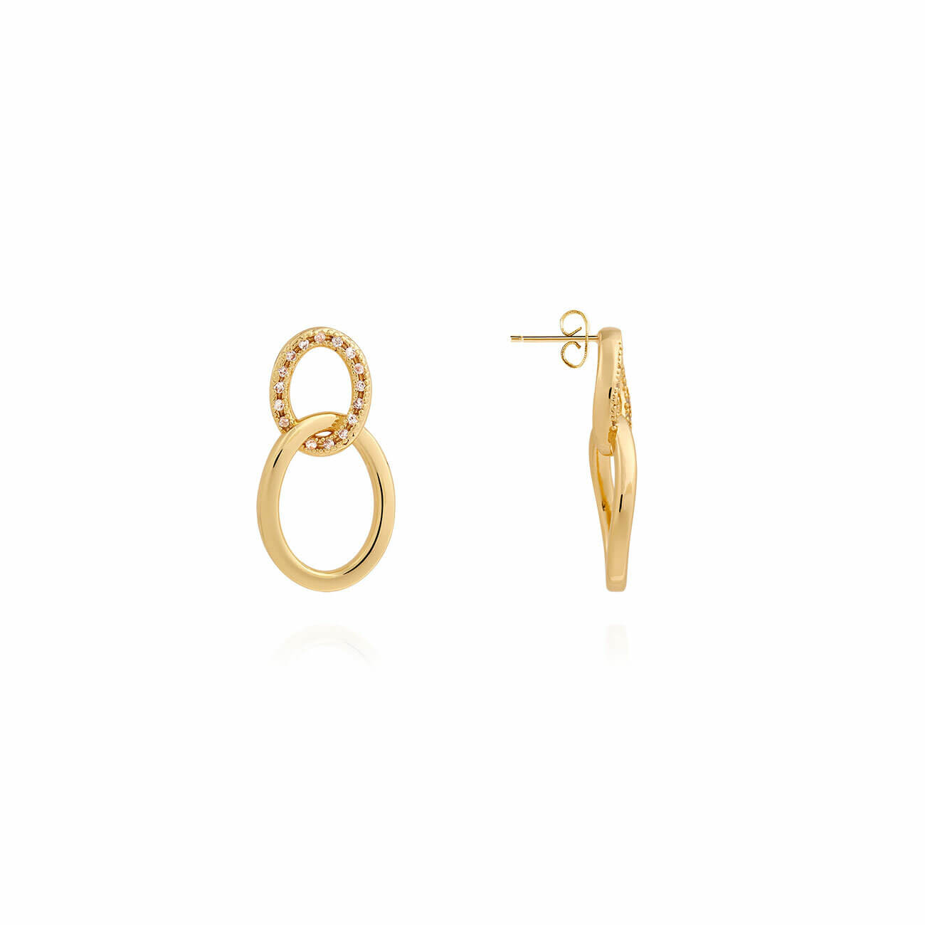 Statement Earrings | Gold | Pave Links | Earrings