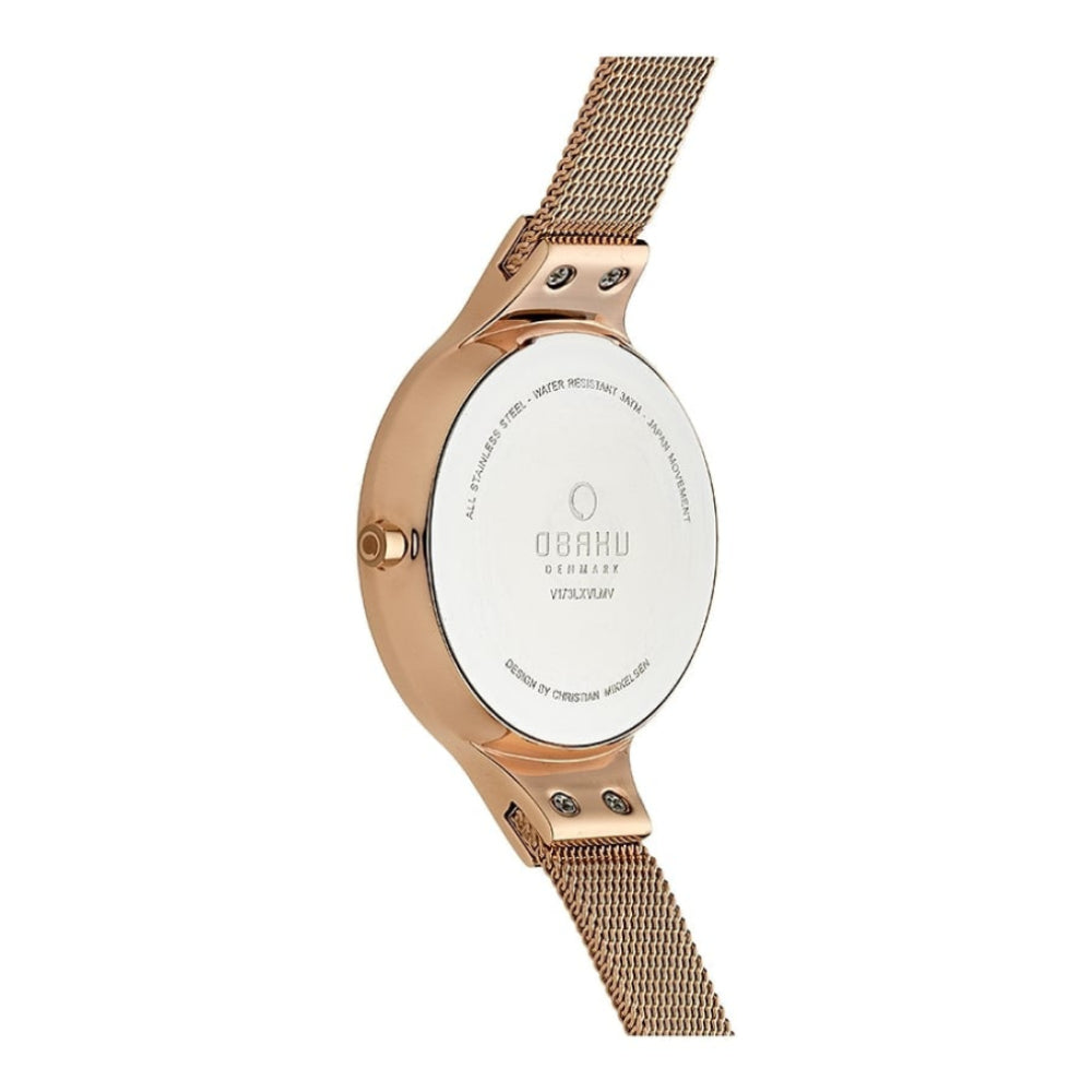 SKY - AZURE Rose Gold Plated Stainless Steel Mesh Bracelet Watch