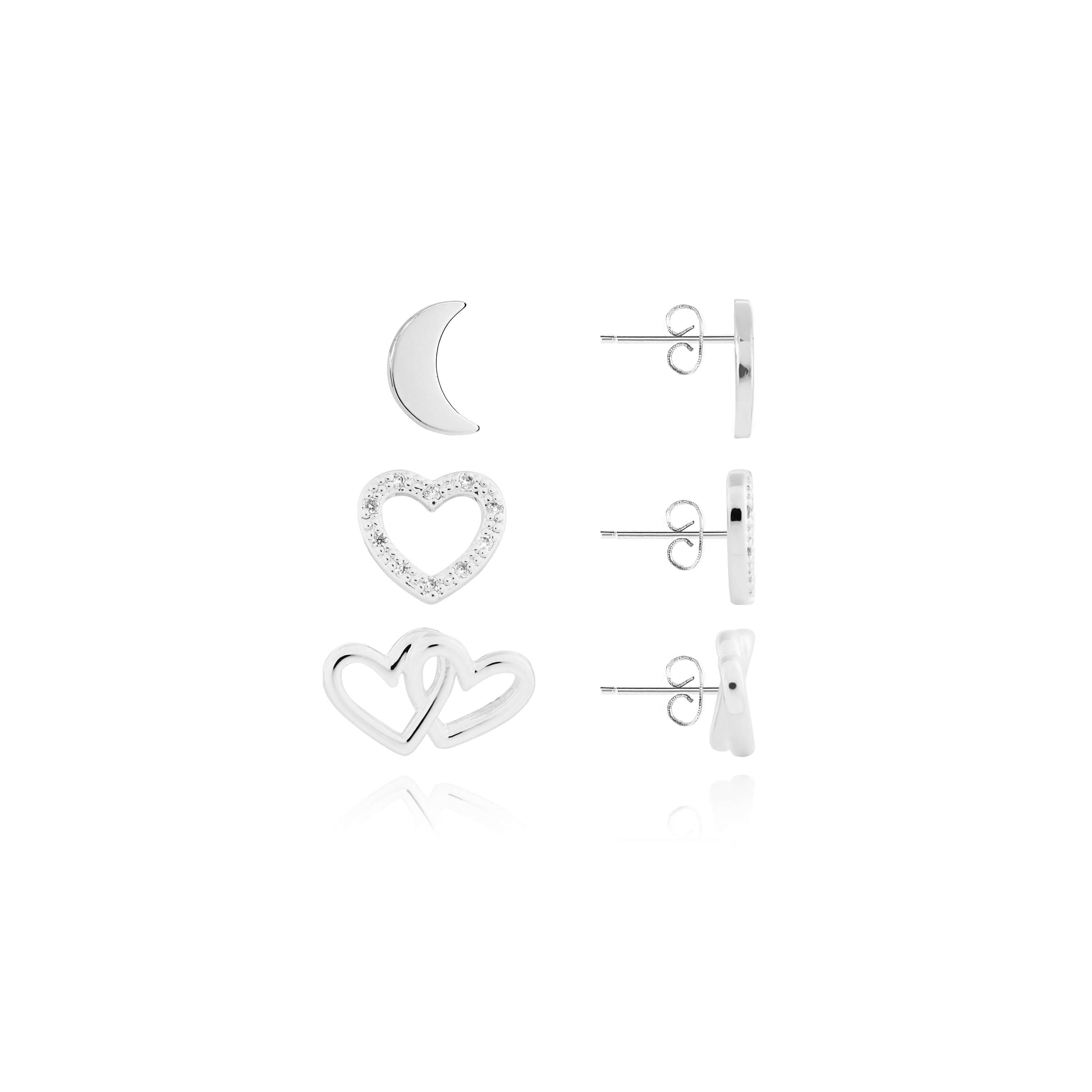 Occasion Earring Box | Love You To The Moon And Back | Silver | Earrings | Set Of 3 Earrings