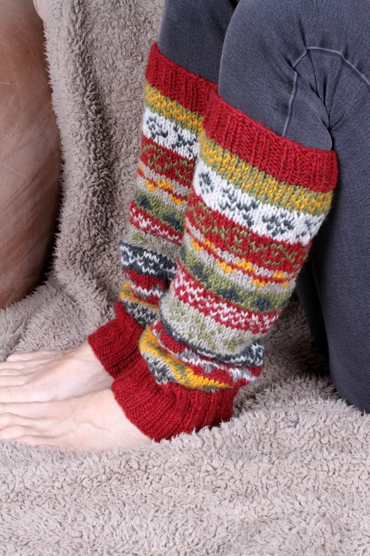 Classic Fairisle Legwarmer Rust
