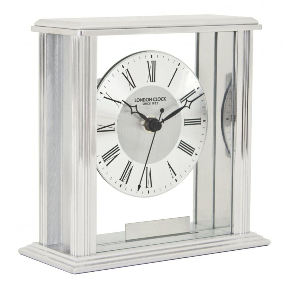 Silver Engraveable Mantel Clock