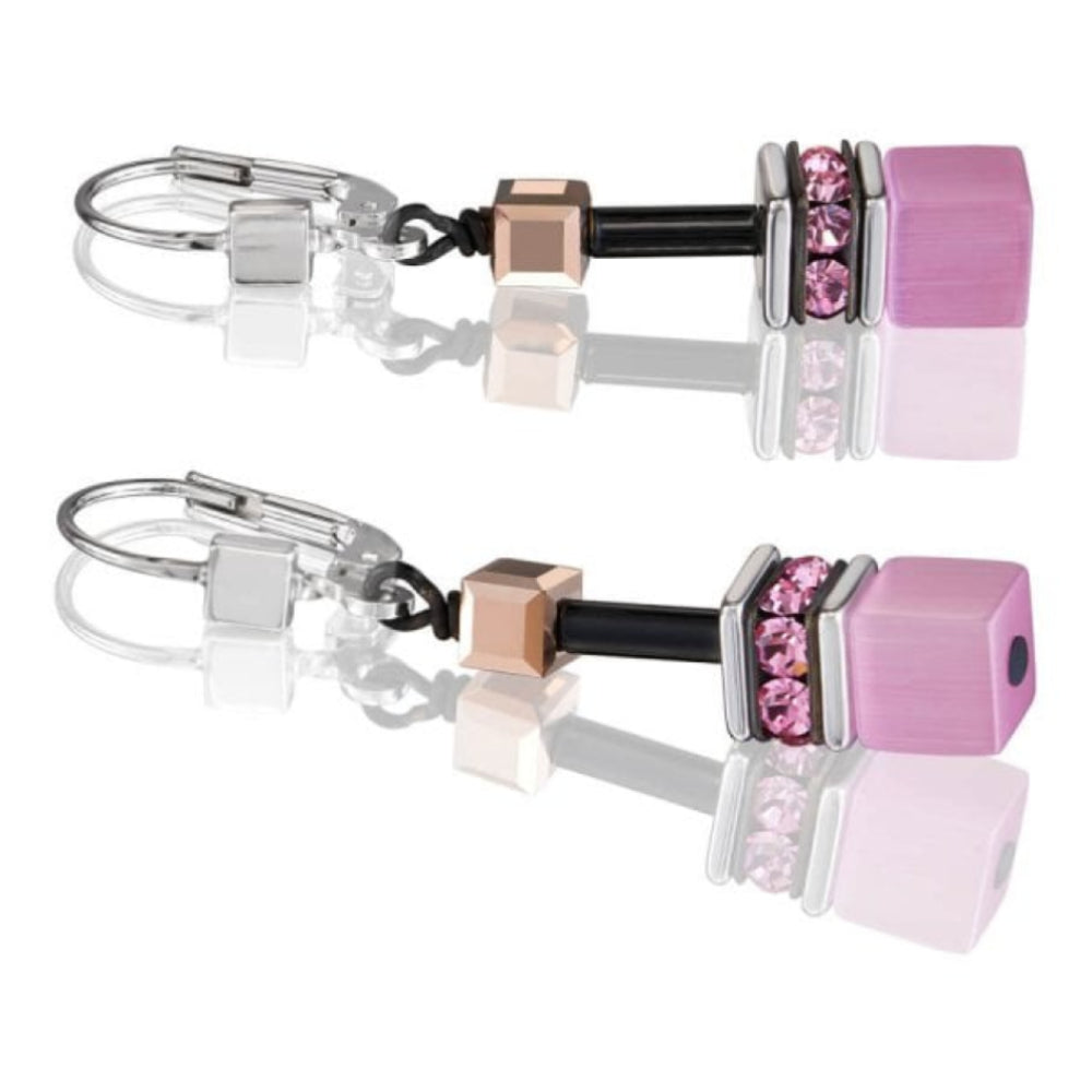 Brown-Rose Pierced Earrings