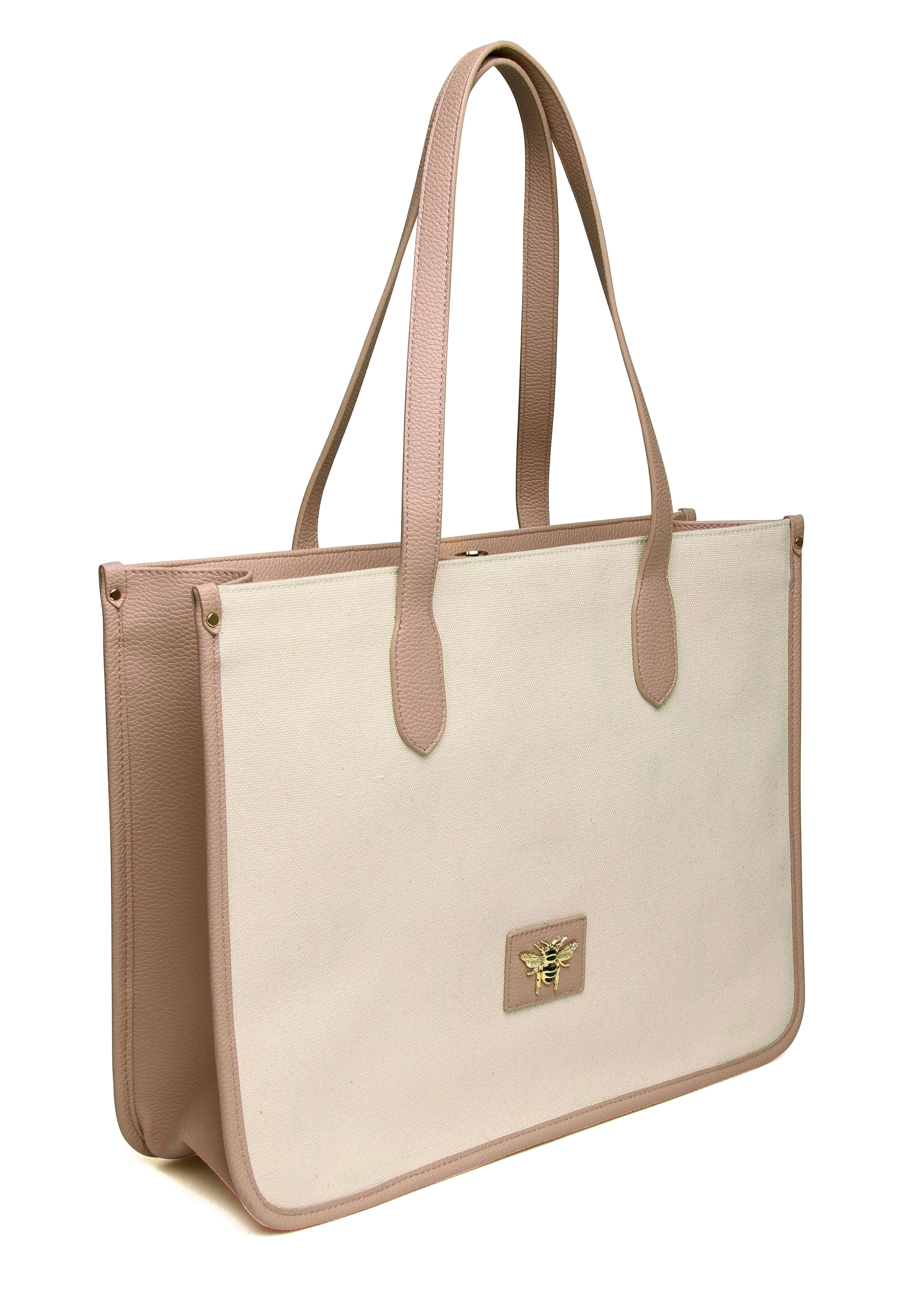 Kingston Canvas Tote Bag In Stone