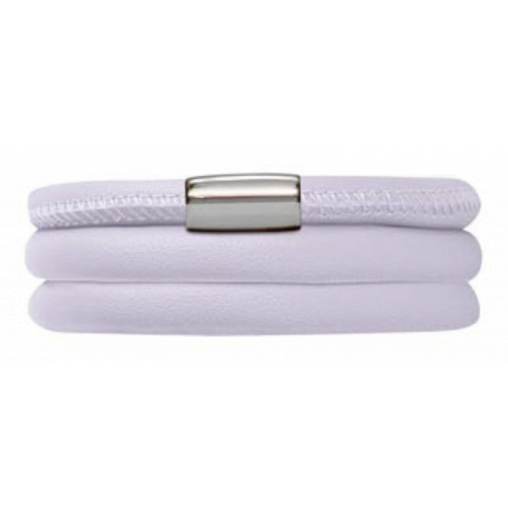 Lilac Leather Triple Band Bracelet