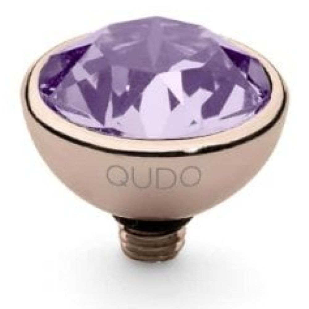 Famosa Rose Gold 10mm Bottone Ring Top Violet