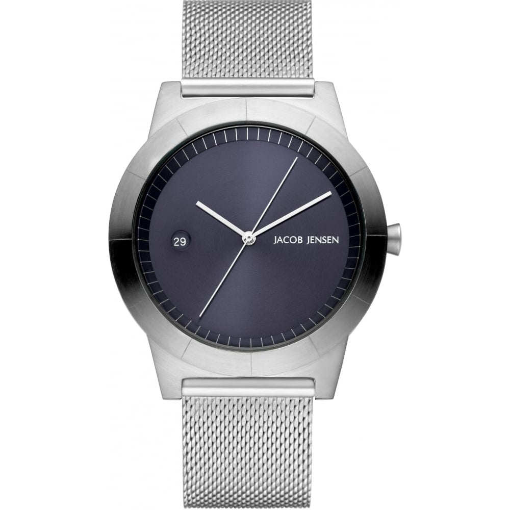 Stainless Steel Blue Dial & Mesh Bracelet Strap Gents Watch