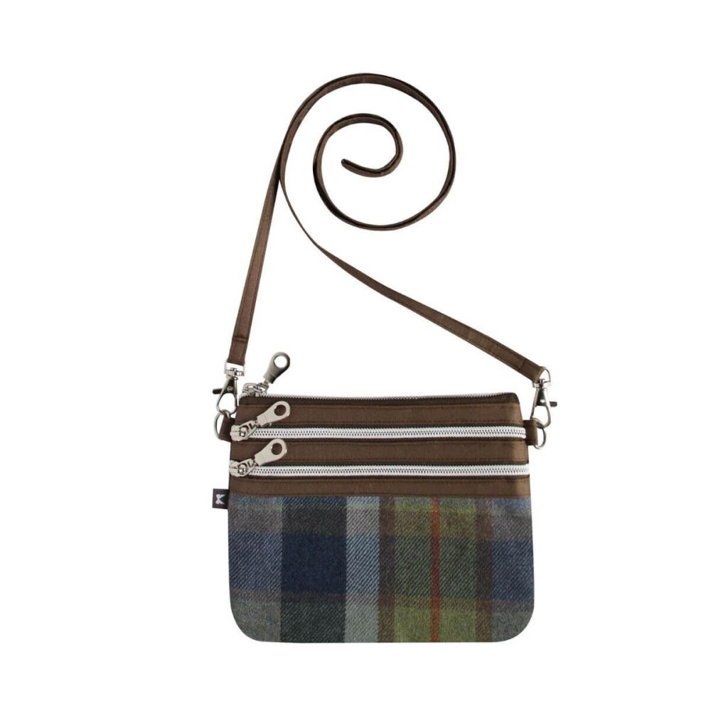 Autumn Tweed 3 Zip Pouch Bag