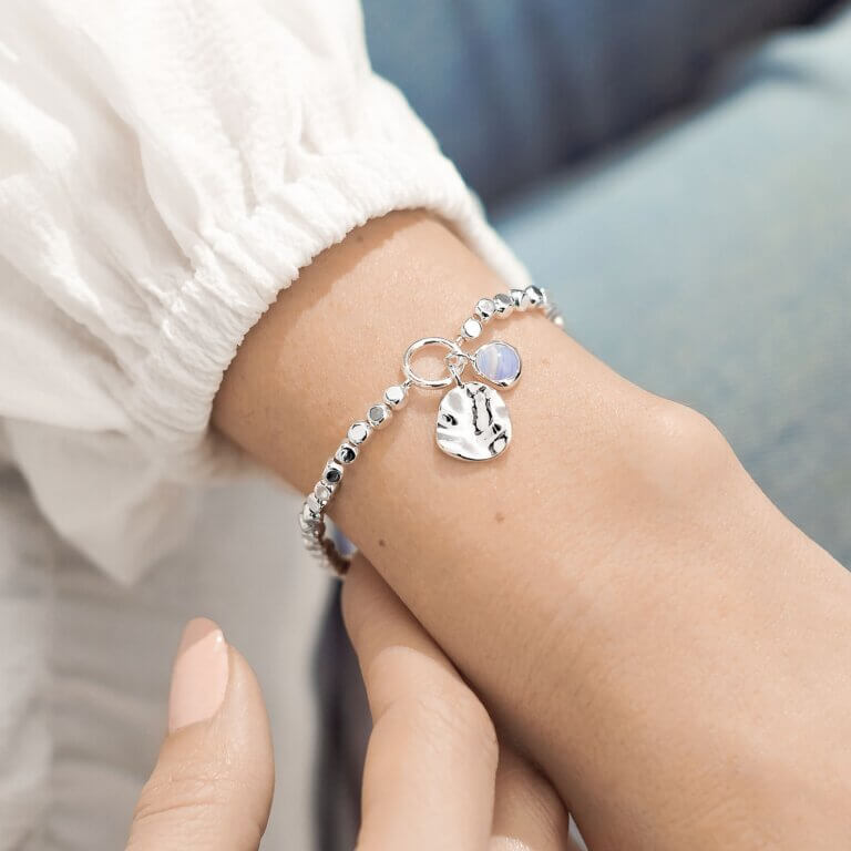 Spirit Stones | Blue Agate | Silver | Bracelet | 17.5cm Stretch