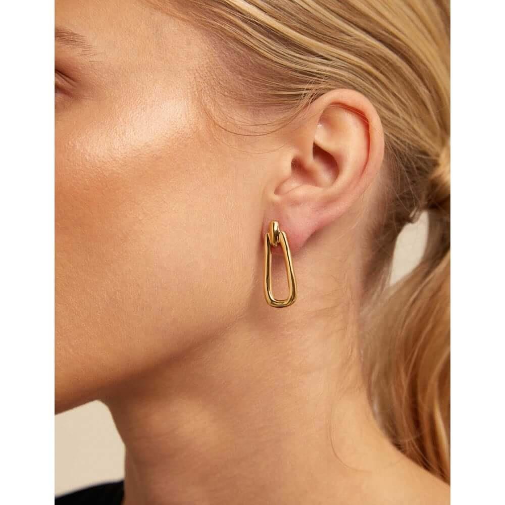 Prosperity Gold Plated Earrings With Link Form