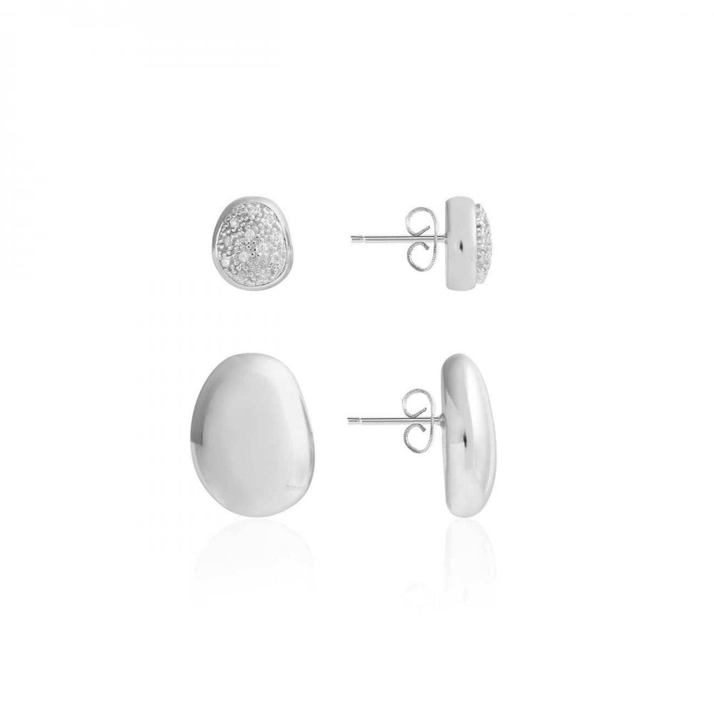 Perfect Pebble | Silver | Set Of Stud | Earrings