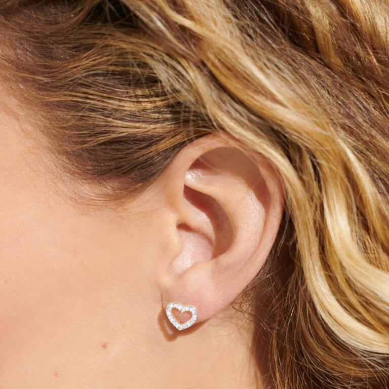 Bauble 'With Love' Silver Plated Stud Earrings