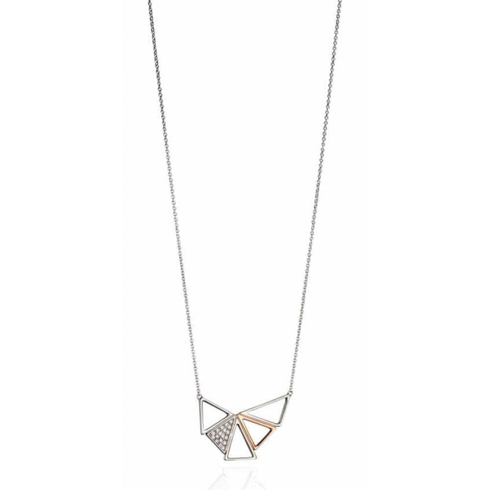 Pave & Rose Gold Triangle Pave Necklace