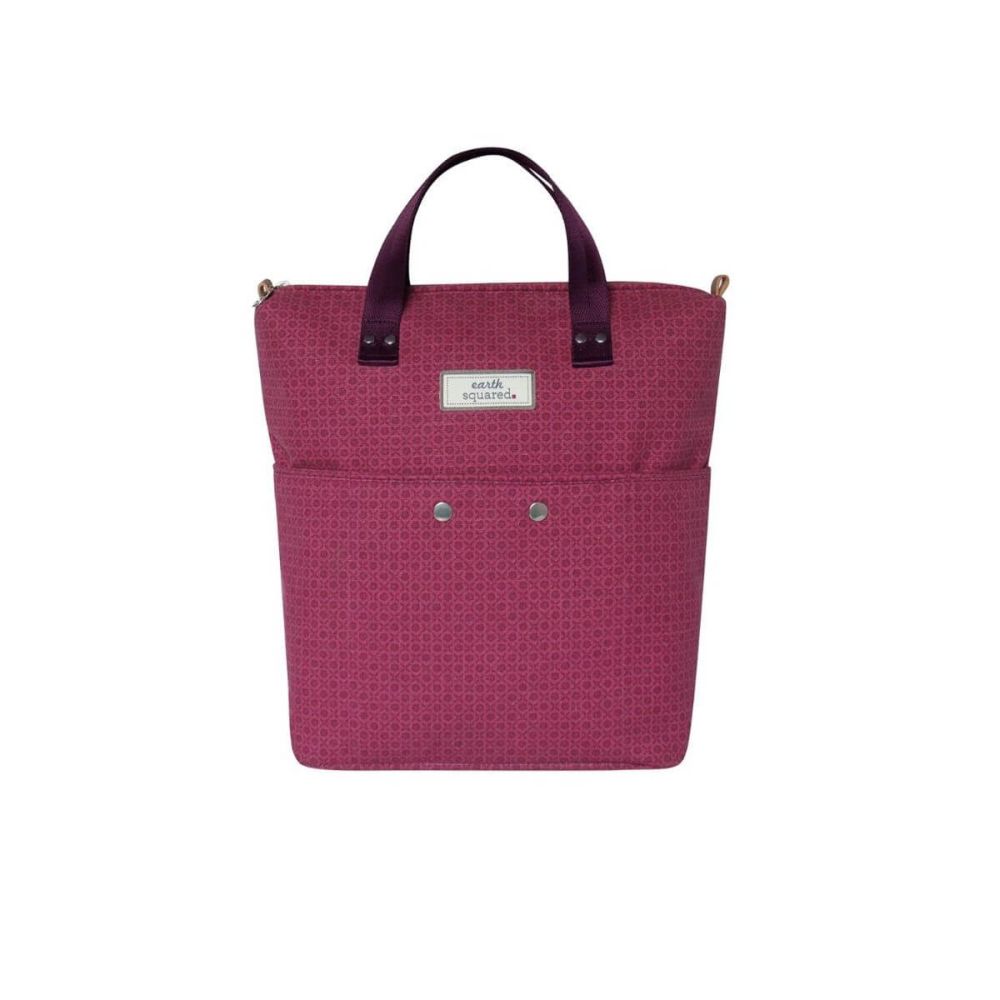 Plum Printed Canvas Backpack