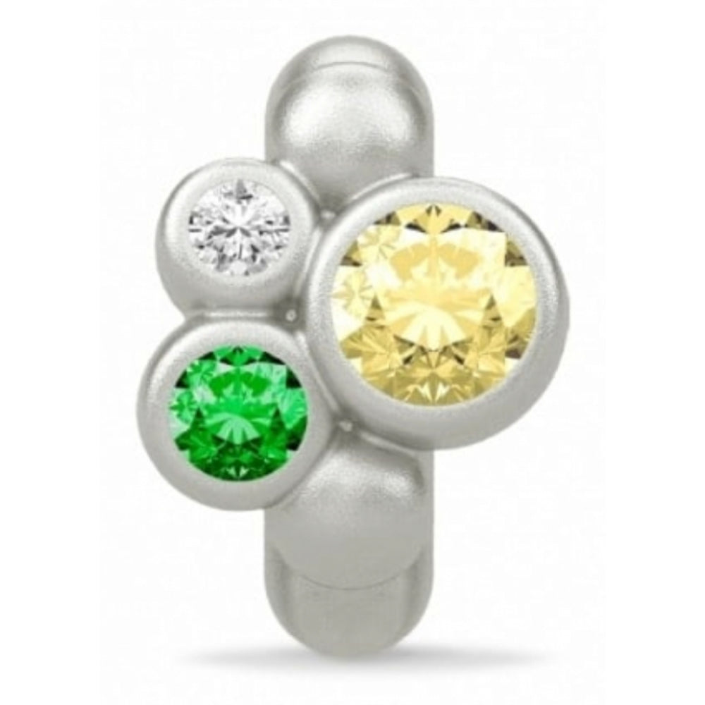Yellow CZ Stone Sterling Silver Ring Charm