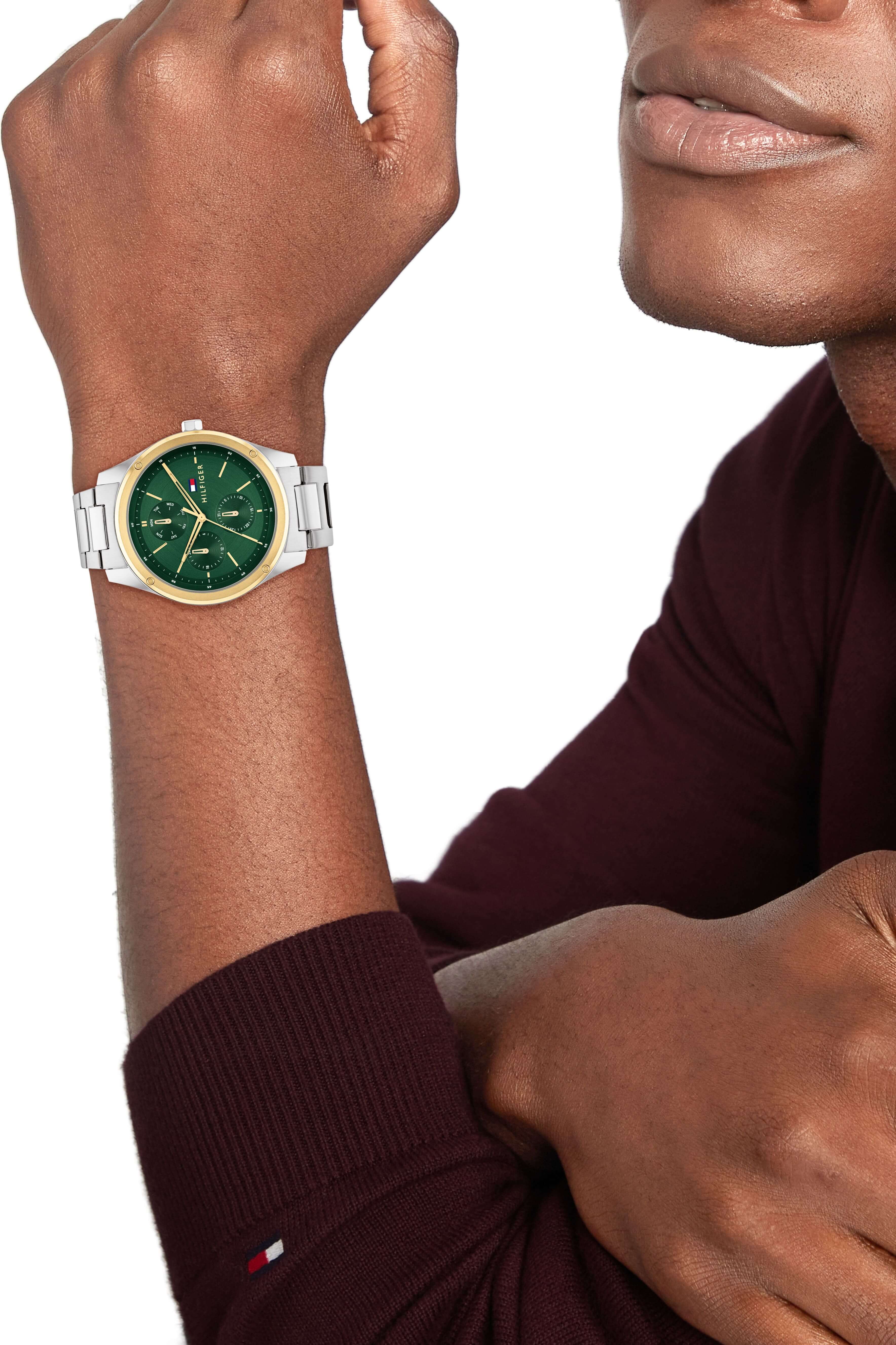 Green Dial Stainless Steel Bracelet Gents Watch