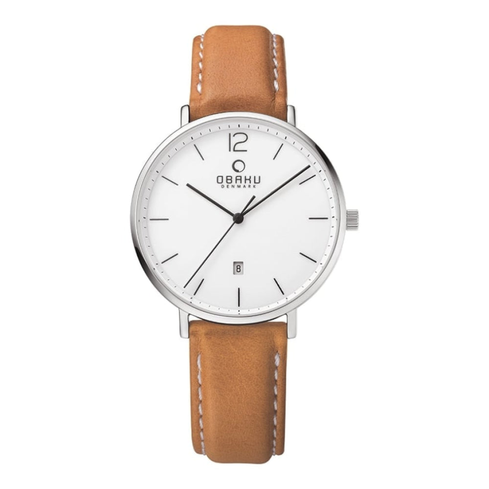 TOFT - COGNAC Stainless Steel Light Brown Leather Calf Date Display Watch