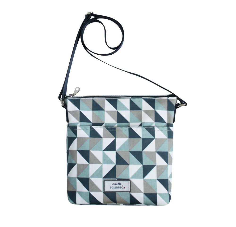 Blue Triangle Oil Cloth Messenger Bag