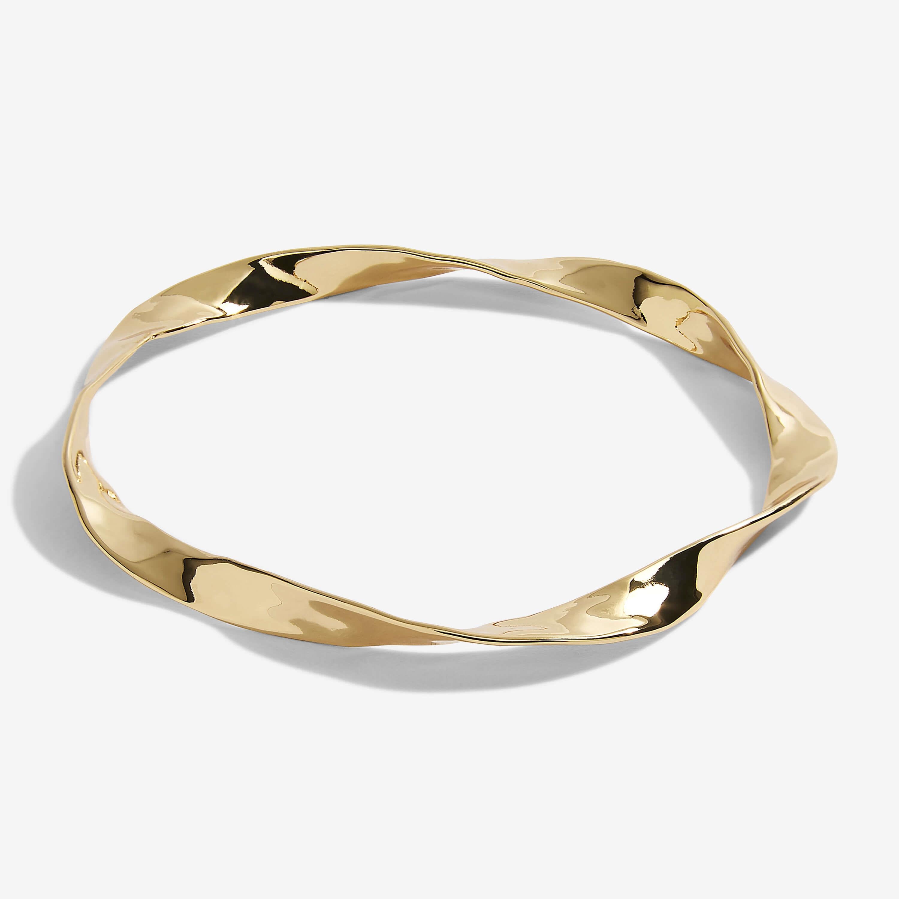 Riviera | Hammered Wave Bangle | Gold | Bangle