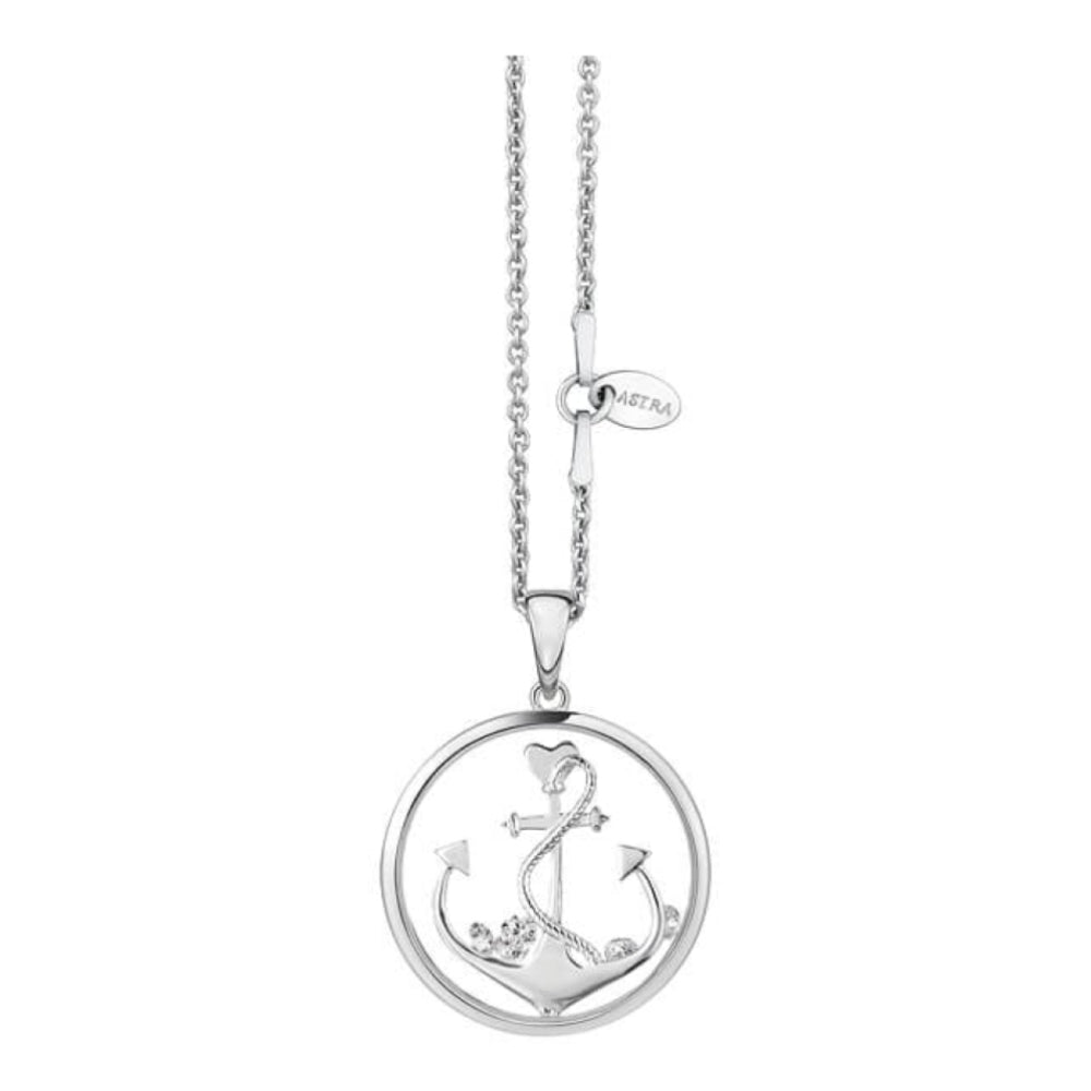 Silver Anchor the Soul 20mm Necklace (PA5415 CZ)