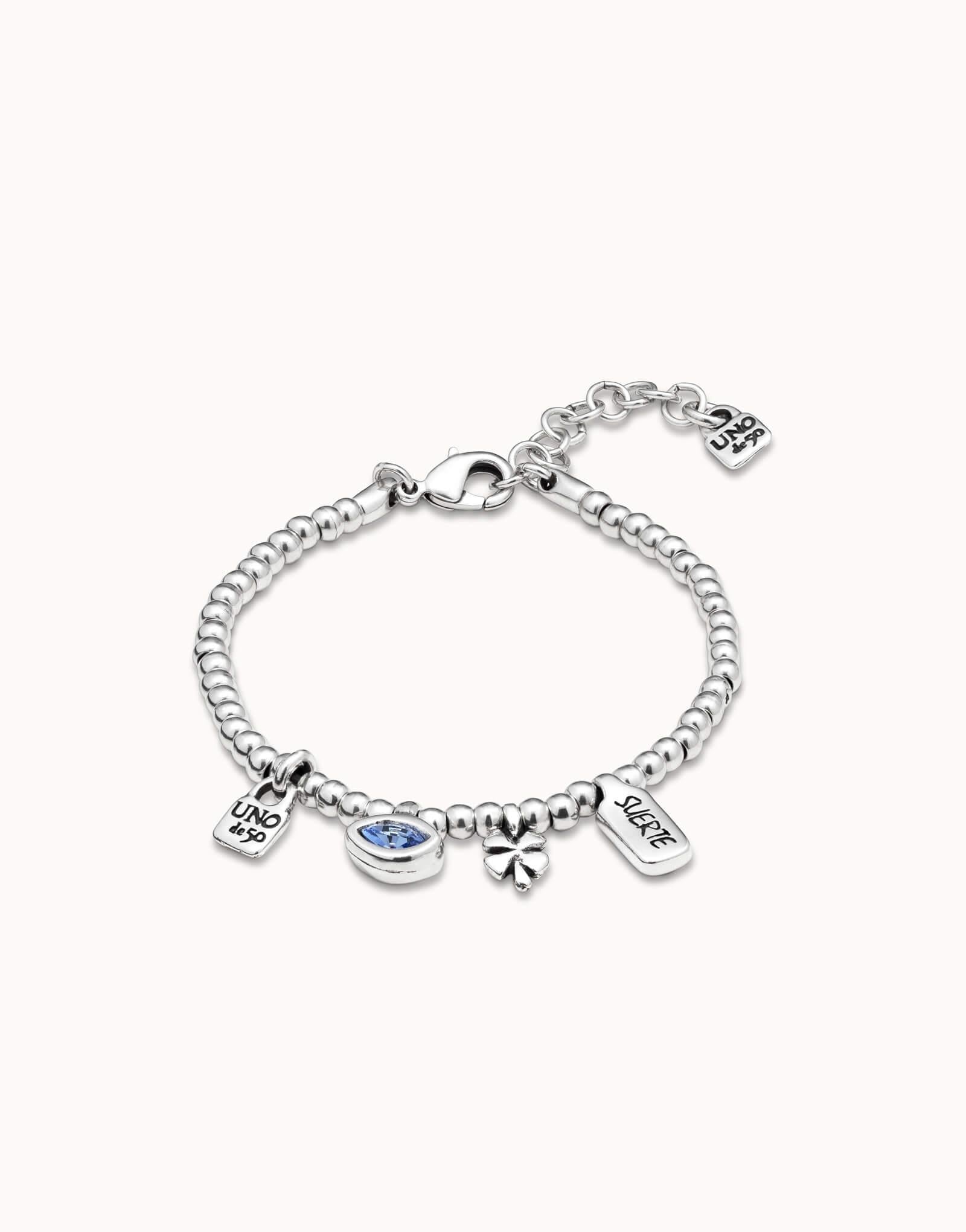 I'm waiting 4 U Blue Silver Plated Bracelet