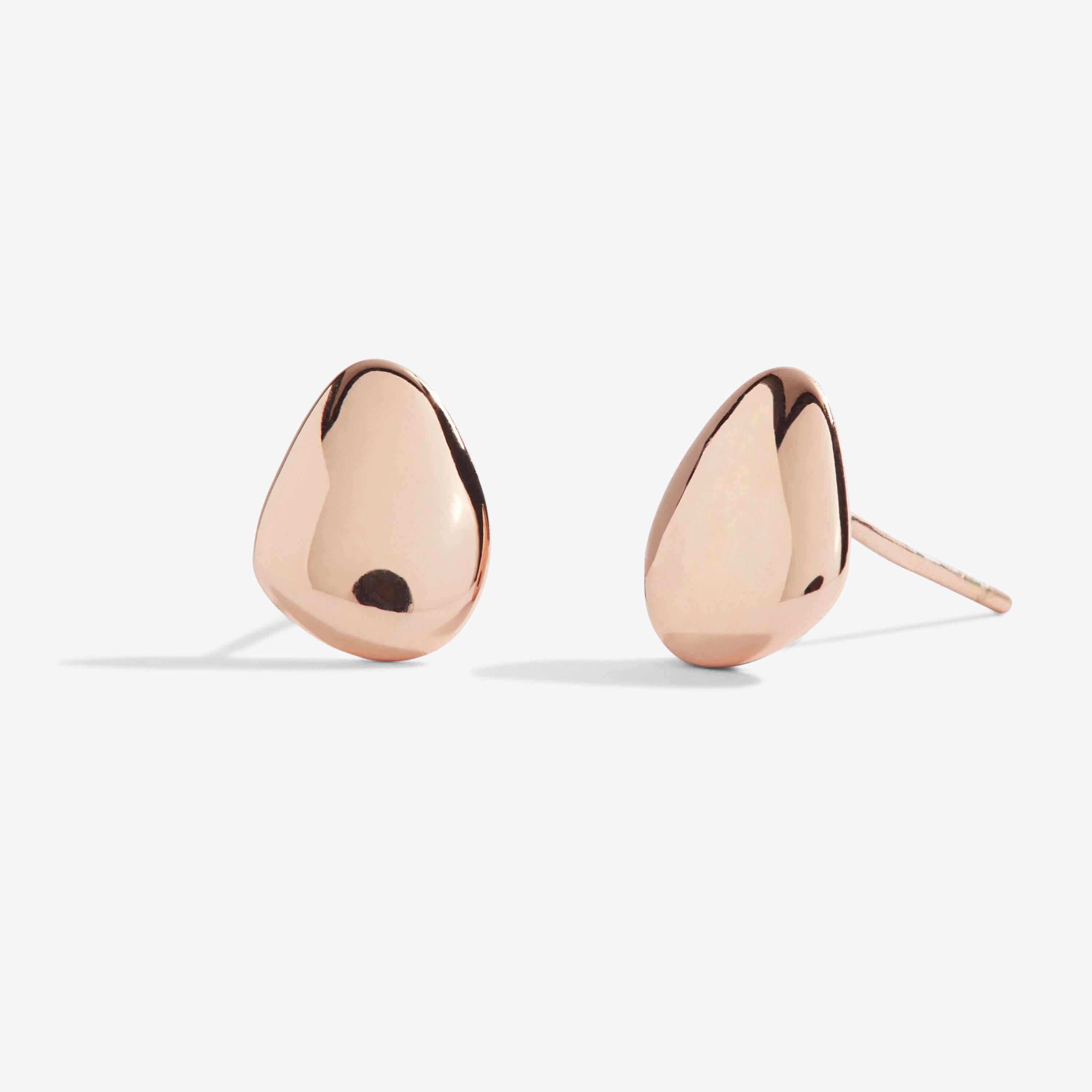 Florence | Pebble Studs | Silver Rose Gold And Gold | Set Of 3 Earrings