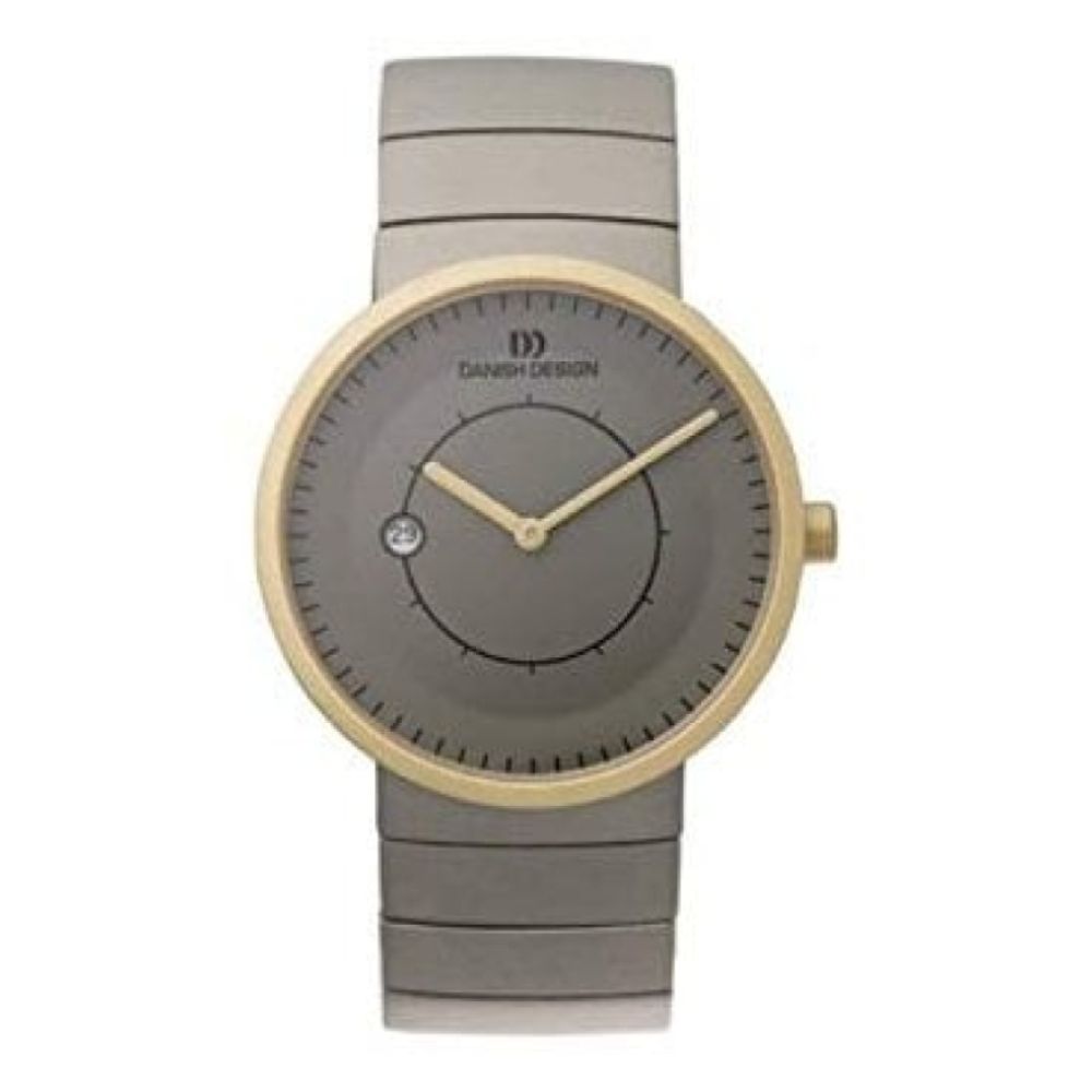 Gents Matt Grey and Gold Titanium Watch