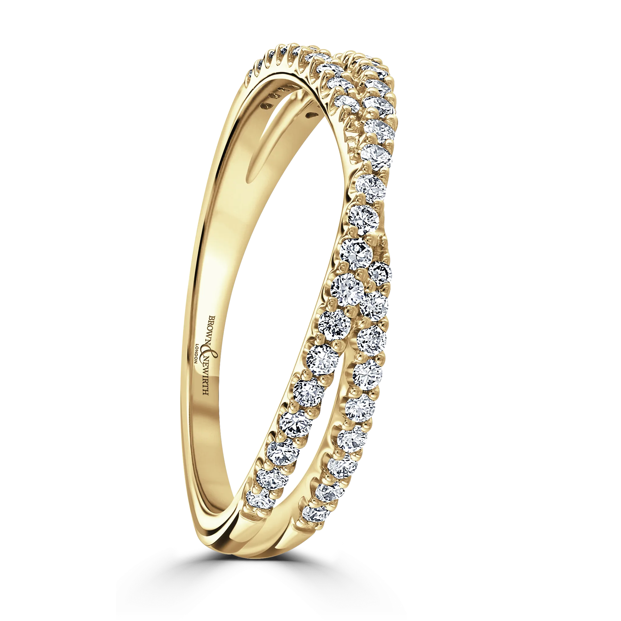 9ct Yellow Crossover Half Eternity Ring