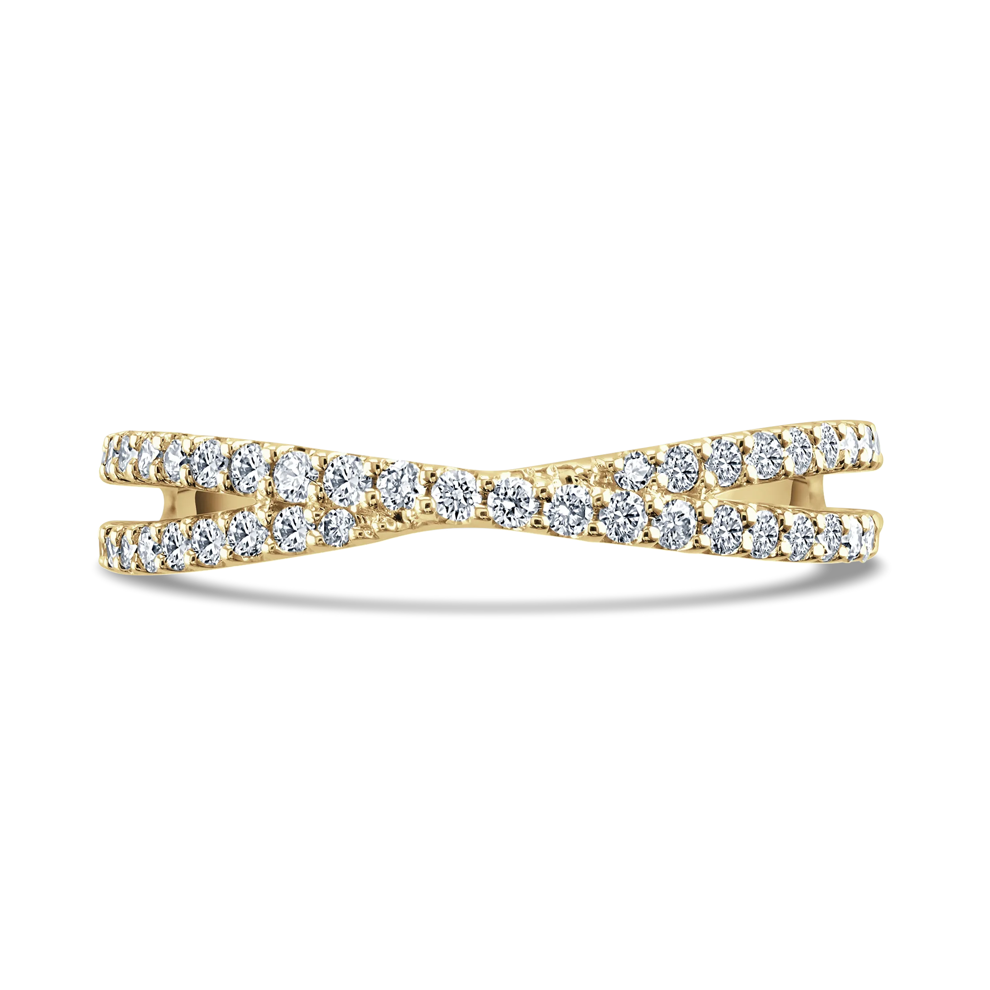 9ct Yellow Crossover Half Eternity Ring