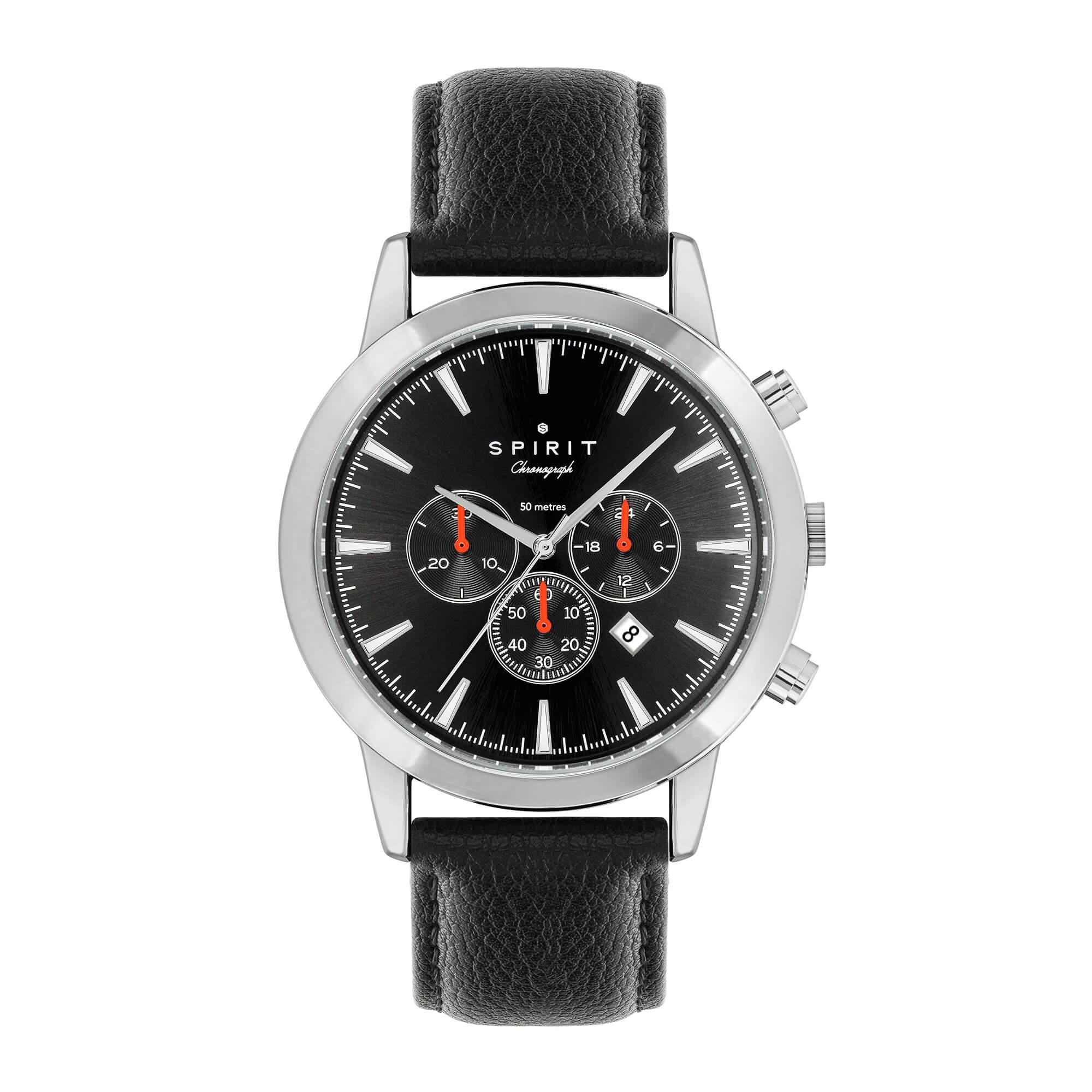 Gent's Black Leather Watch
