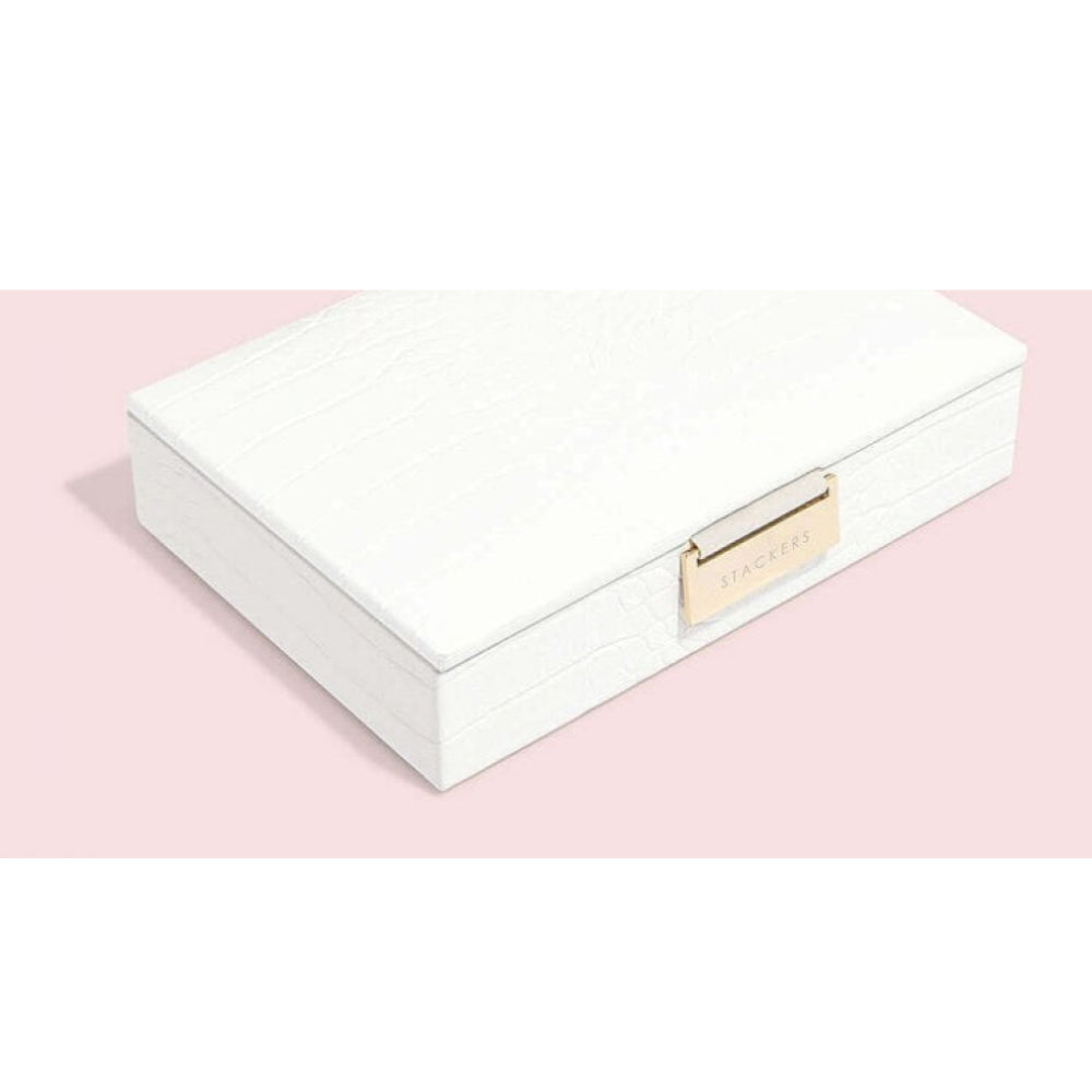 Chalk White Croc Mini Lidded Stacker