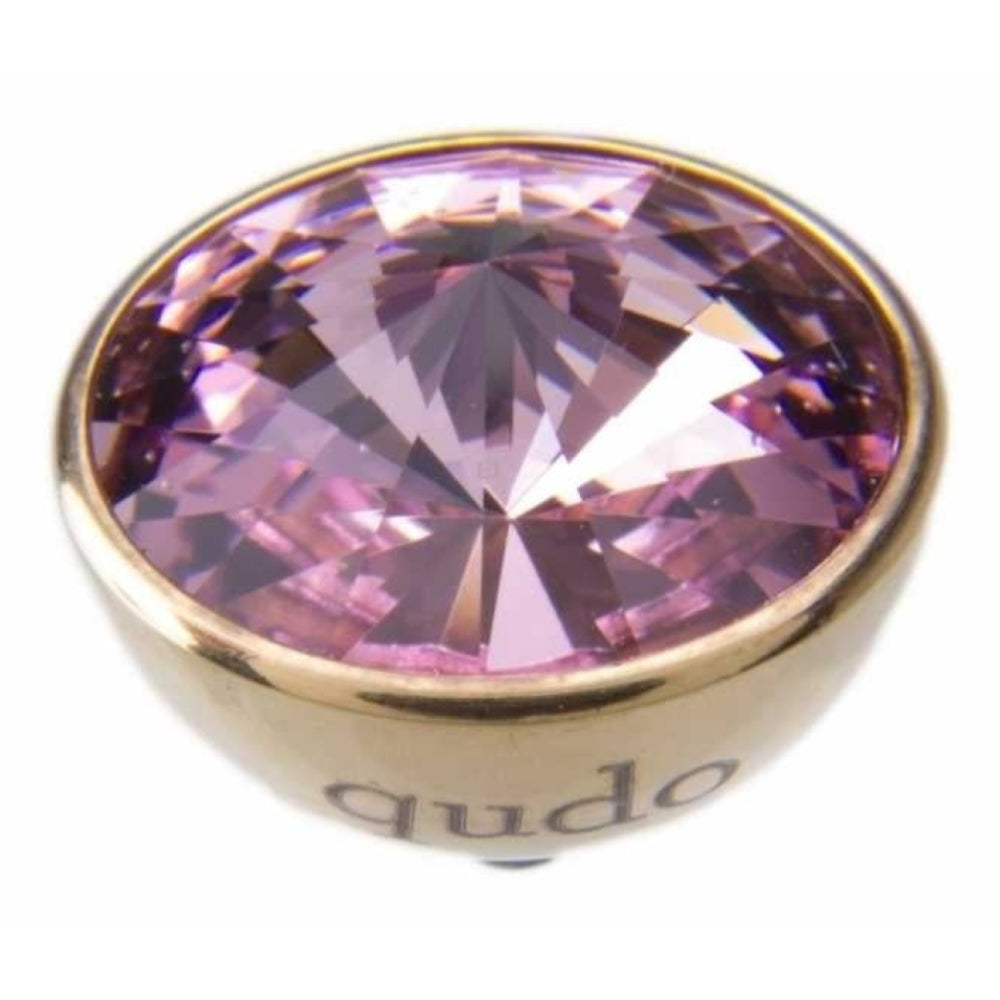 Famosa Gold 13mm Bottone Ring Top Light Amethyst