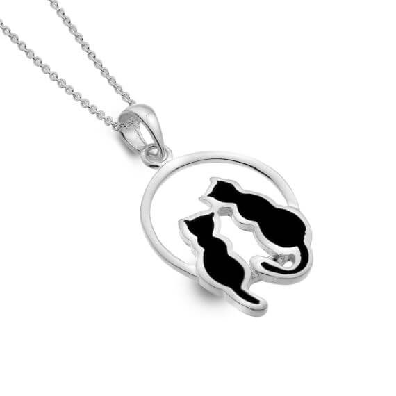 Moonlight Cat Pendant With Chain