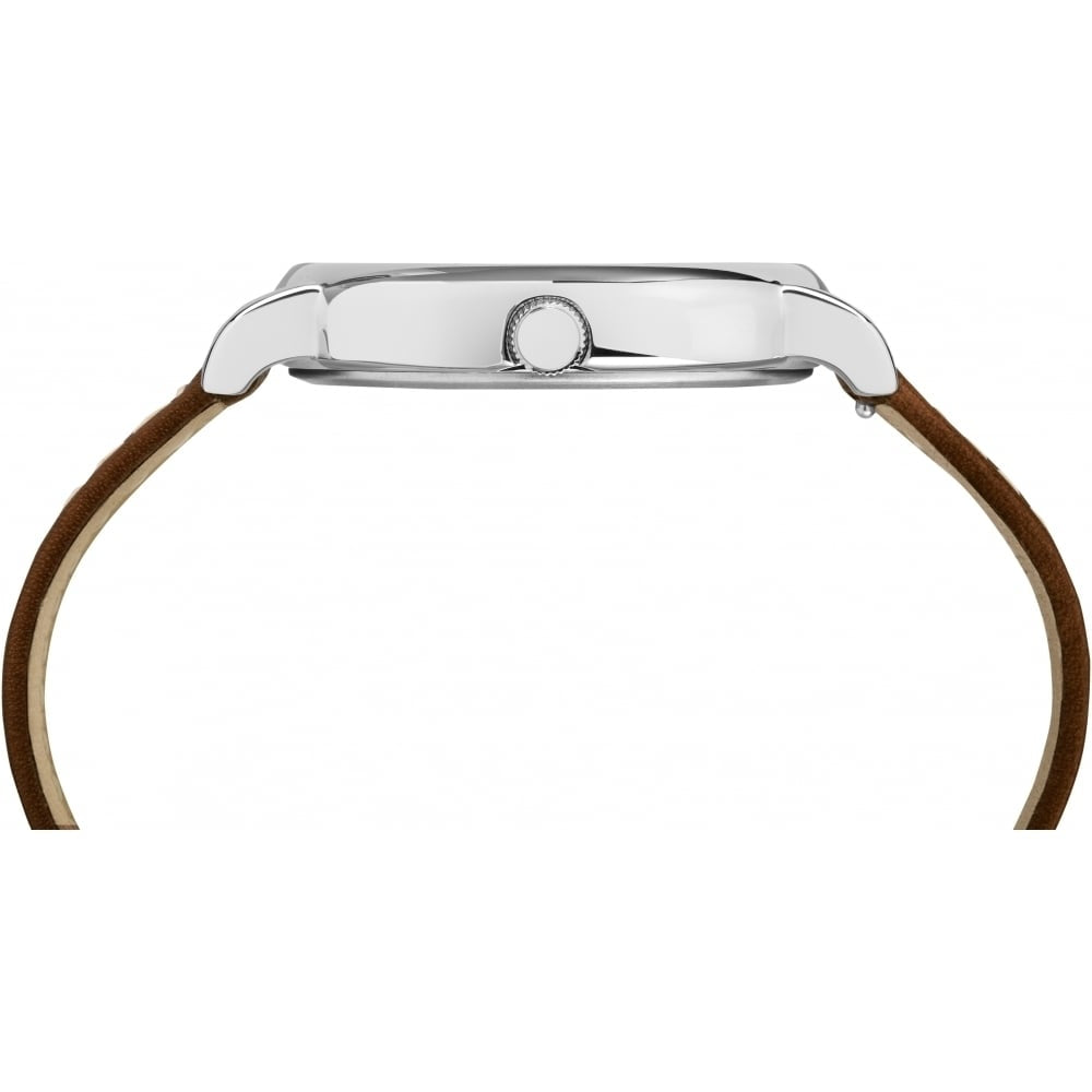 Mens Weekender 40mm Brown Leather Strap/White Dial
