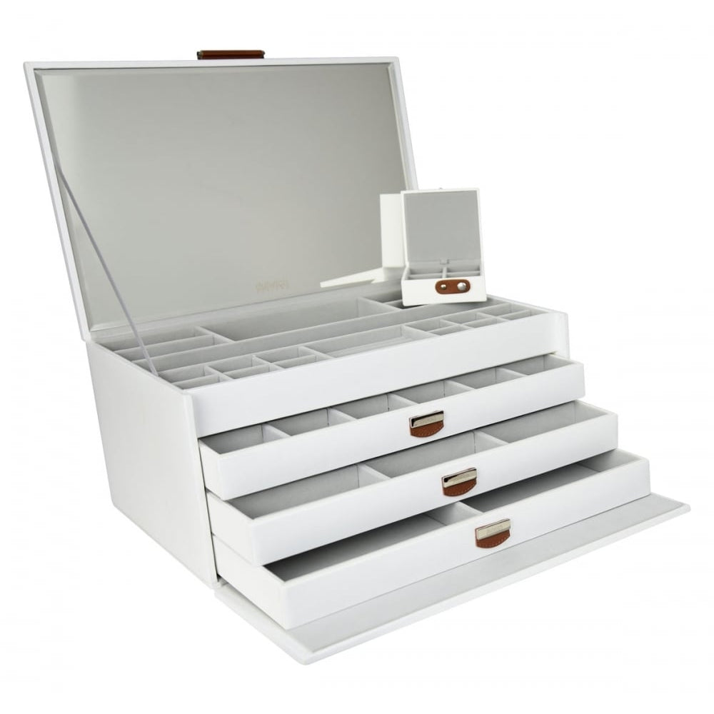 White/Tan Extra Large Jewellery Box