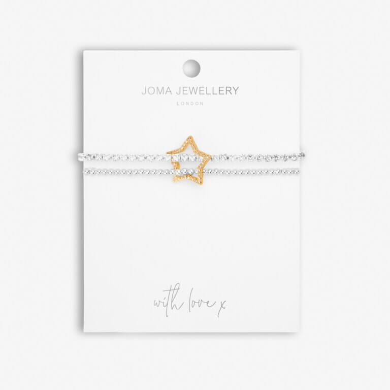 Lila Lustre | Star | Silver And Gold | Bracelet | 17.5cm Stretch