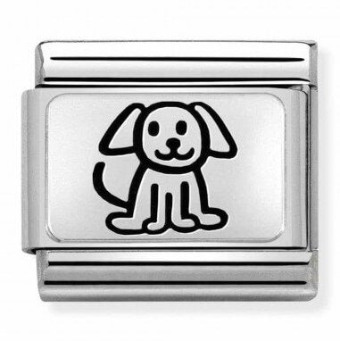 Composable Classic Oxidised Silver Family Dog Link