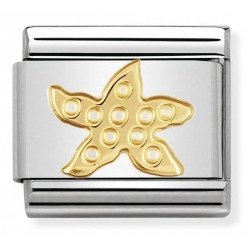 Classic Starfish in Stainless Steel & 18k Gold Charm