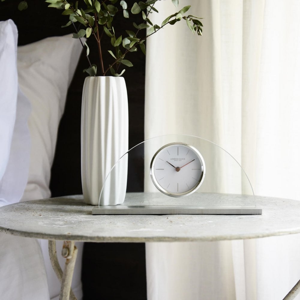 Titanium Half Moon Mantel Clock