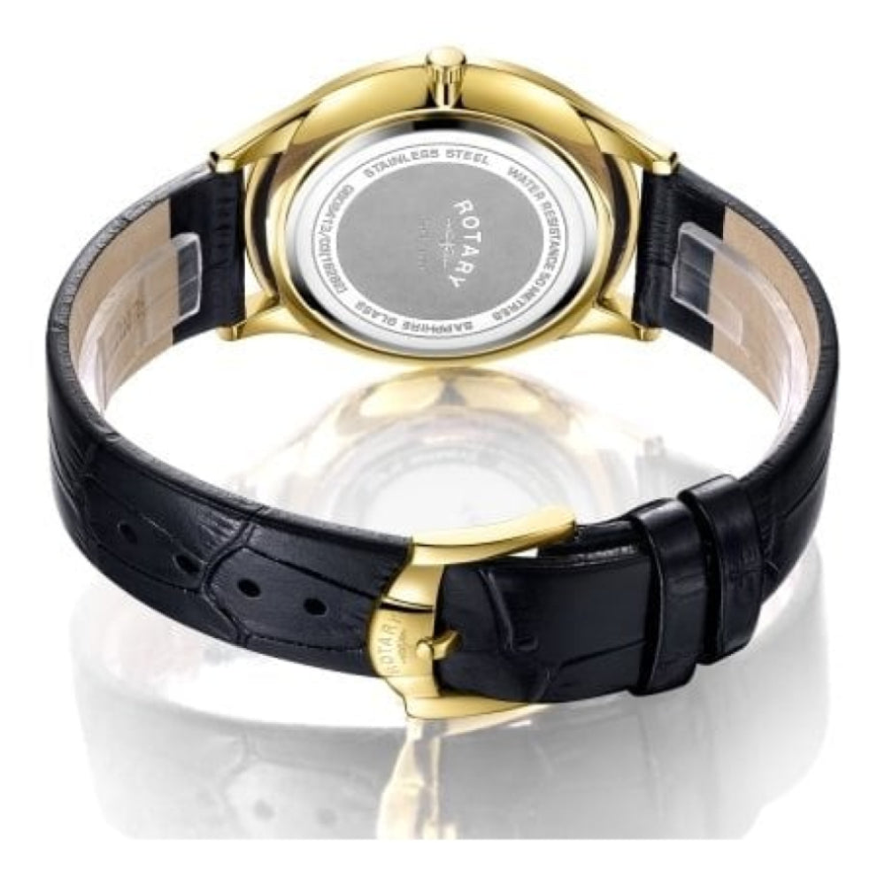 Rotary Ultra Slim Gold Stainless Steel Watch