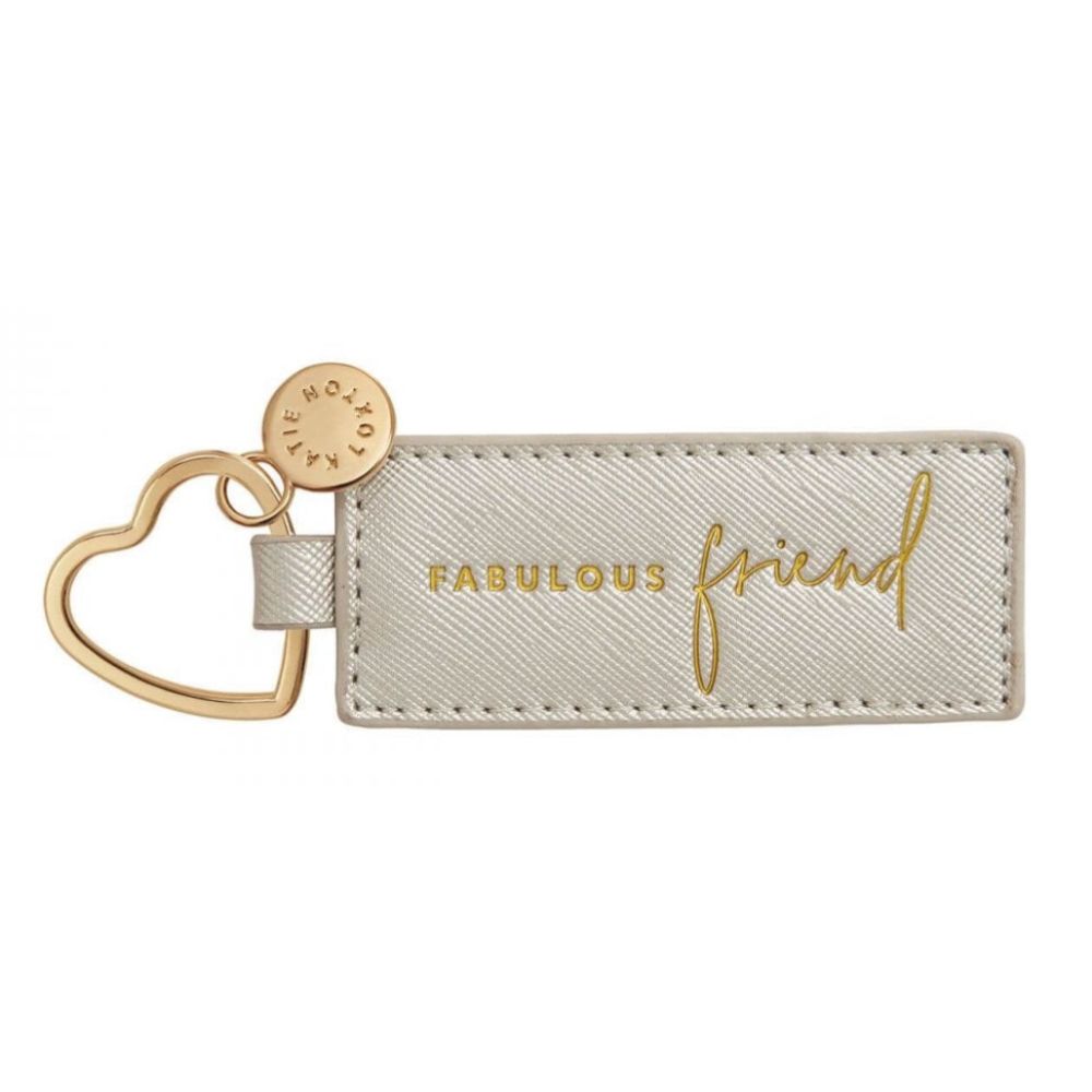 Sentiment Heart Keyring | Fabulous Friend | Silver | 8x3cm