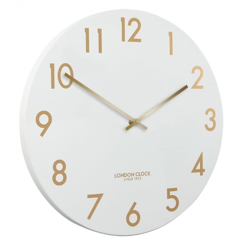 Titanium Chalk Pressed Metal White Wall Clock Medium