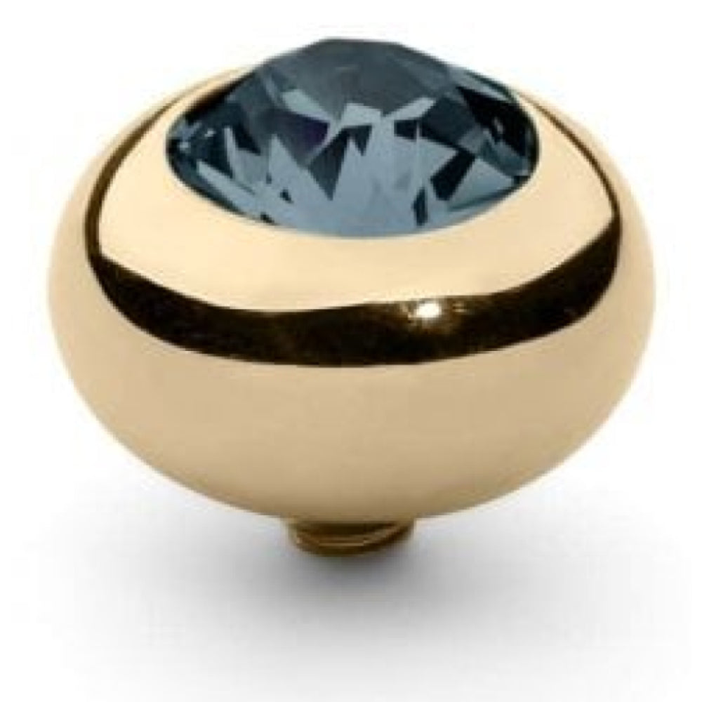 Famosa Gold 10mm Tondo Ring Top Denim Blue