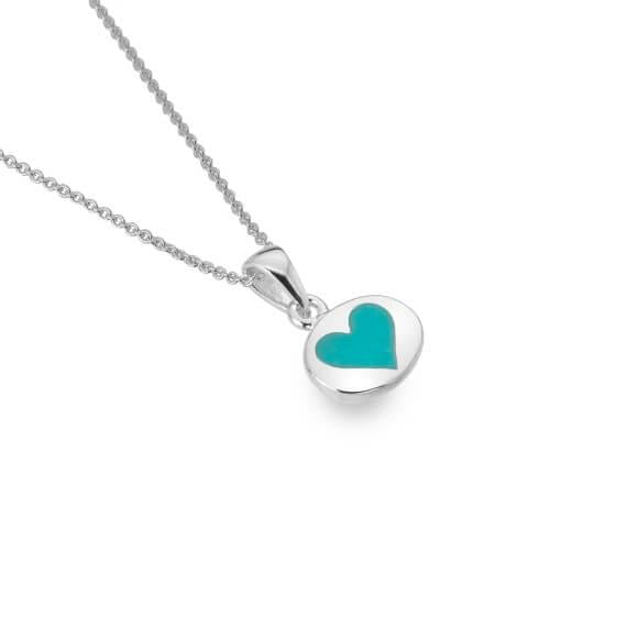 Origins Turquoise Heart In Round Pendant Necklace