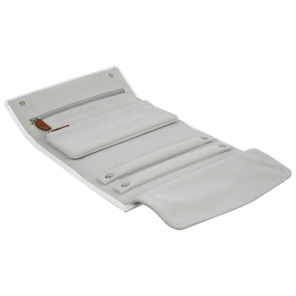 White Leather Jewellery Roll