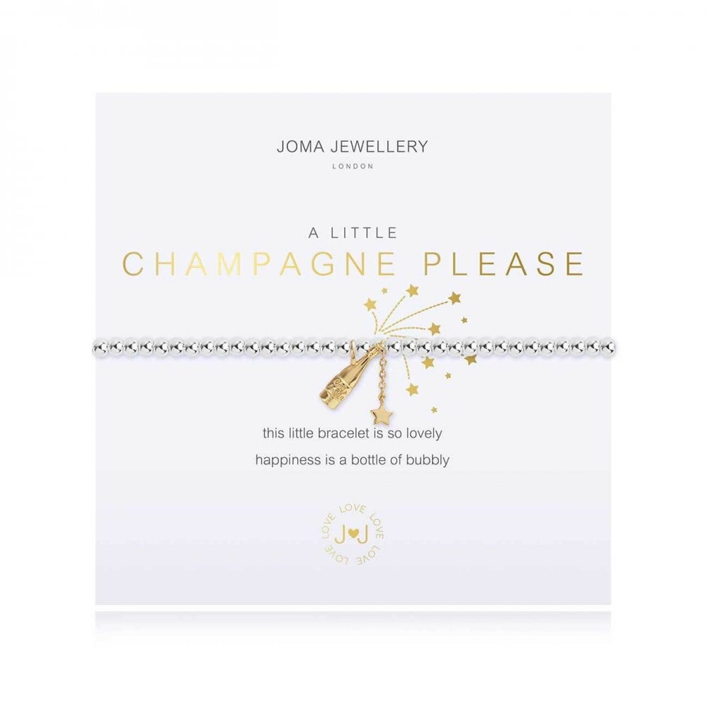 A Little | Champagne Please | Silver | Bracelet | 17.5cm Stretch